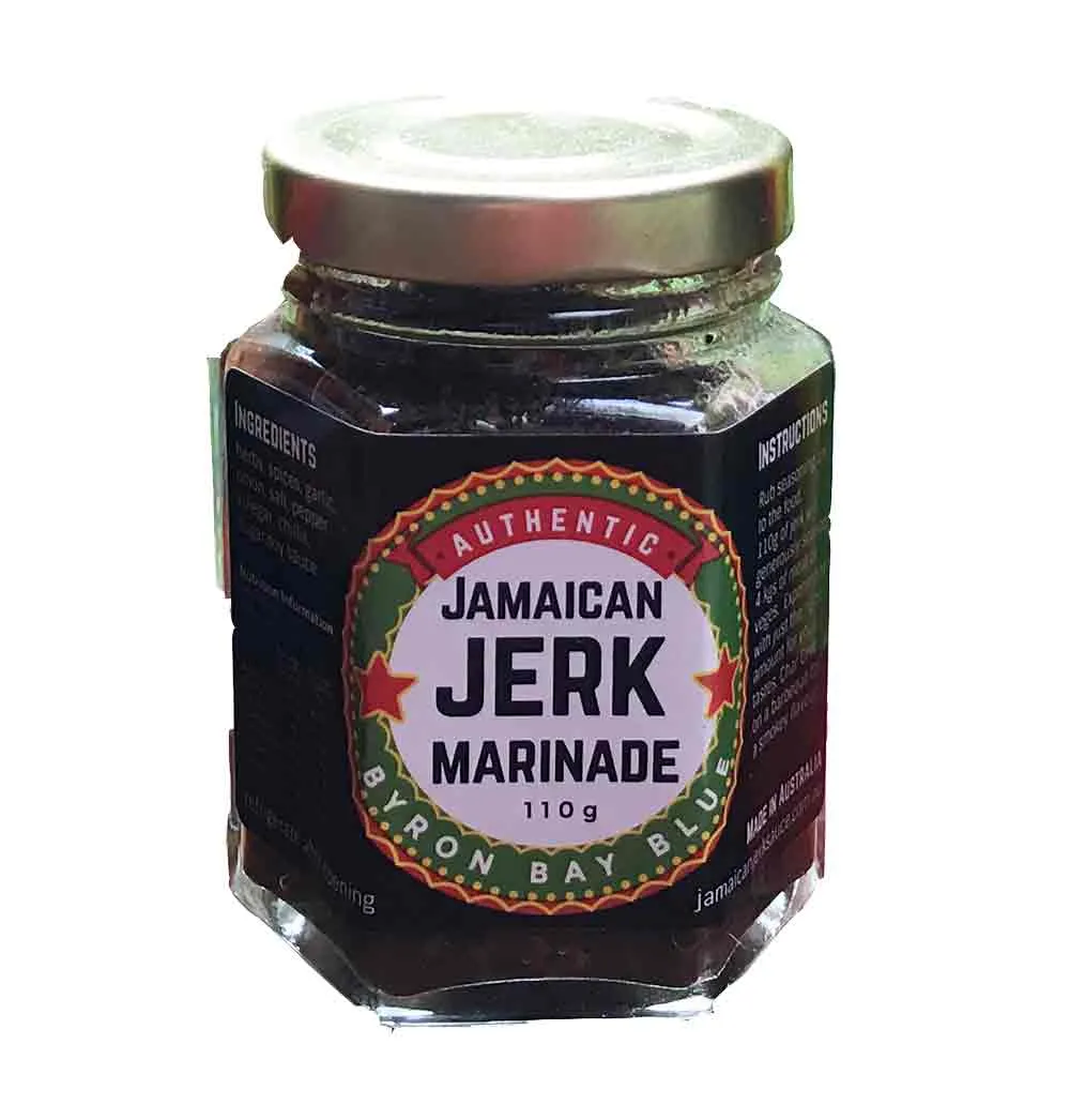 Jamaican Jerk Sauce Jar Byron Bay Jah Blue Australia